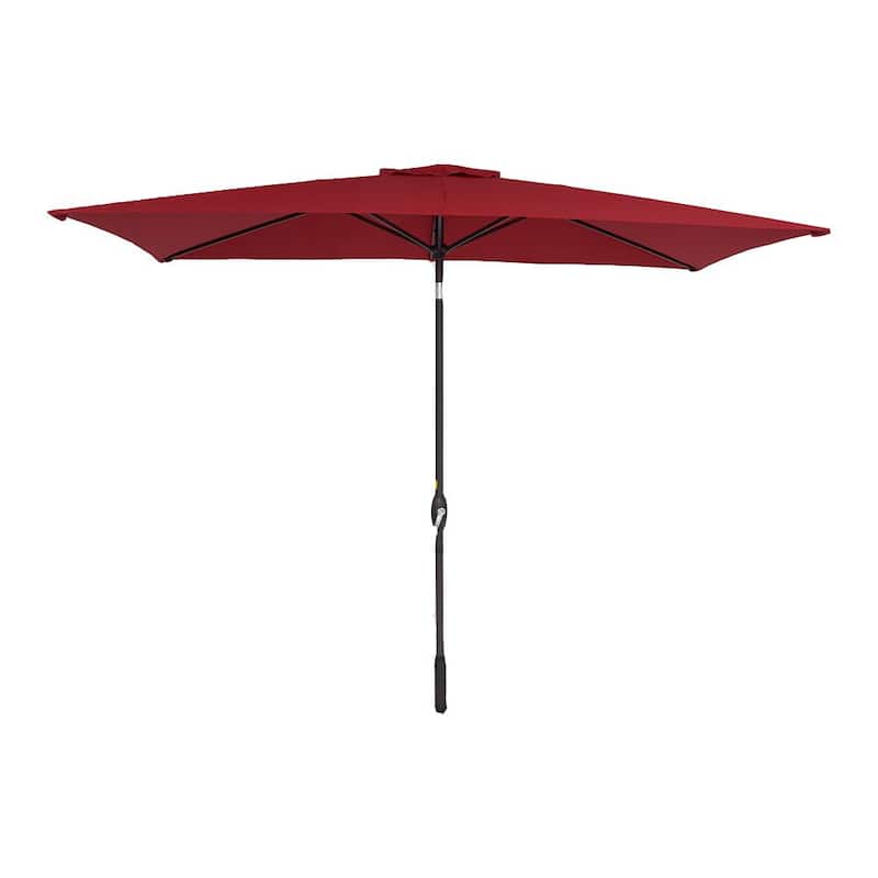 10 ft. x 6.5 ft. Mental Market Patio Umbrella in Red