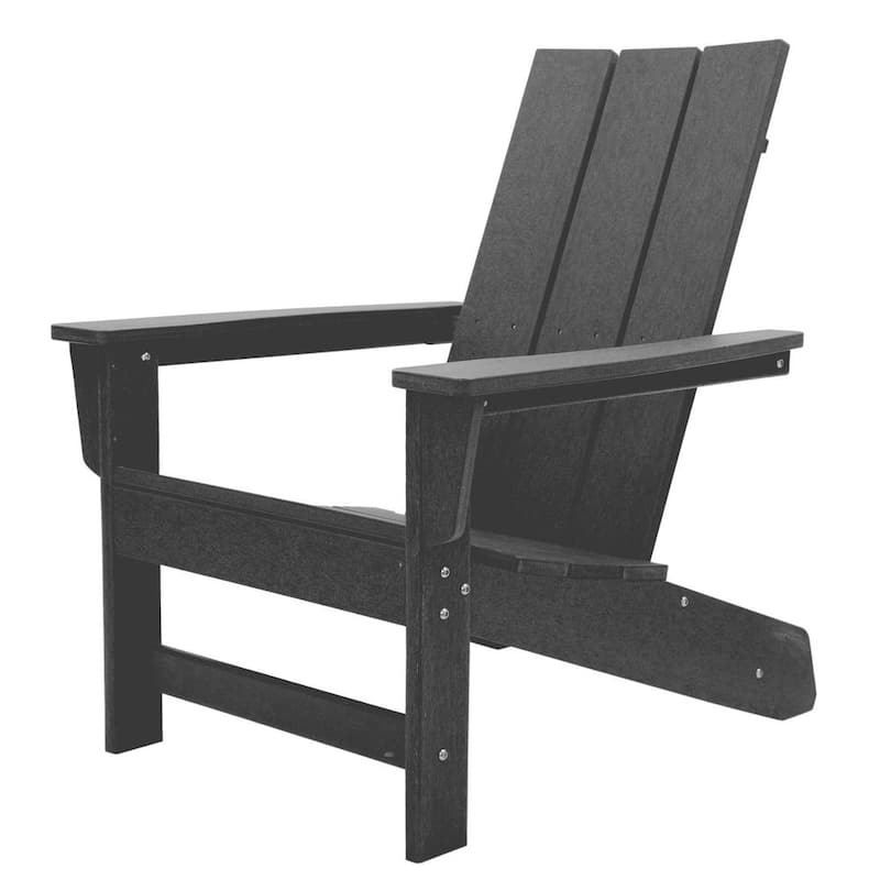 Grey Plastic Outdoor Adirondack Chair for Backyard