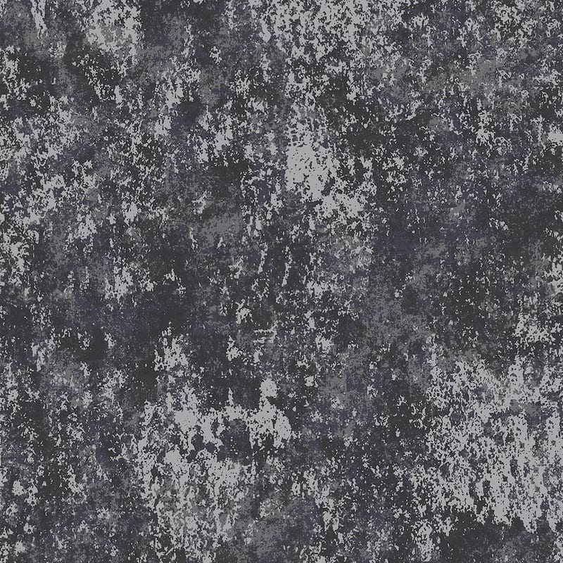 Metallic FX Black and Silver Industrial Texture Non-Woven Wallpaper